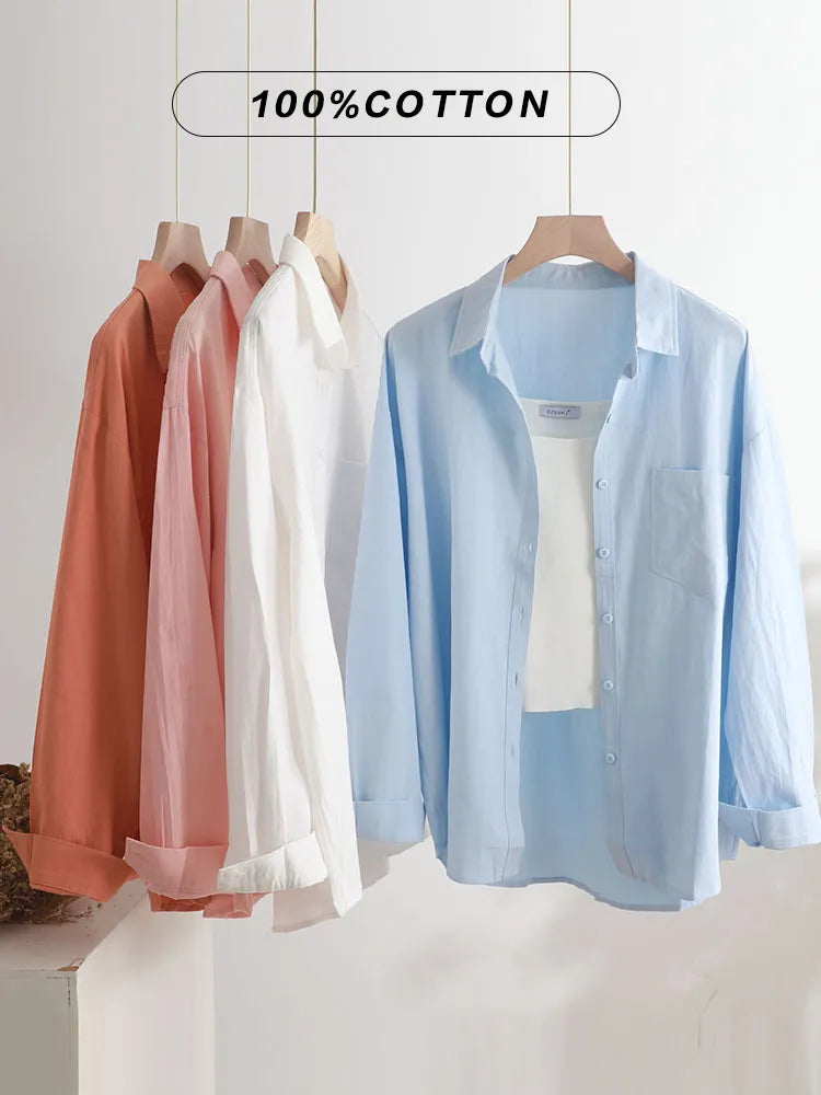 100% Cotton Casual Cotton  Shirt Women