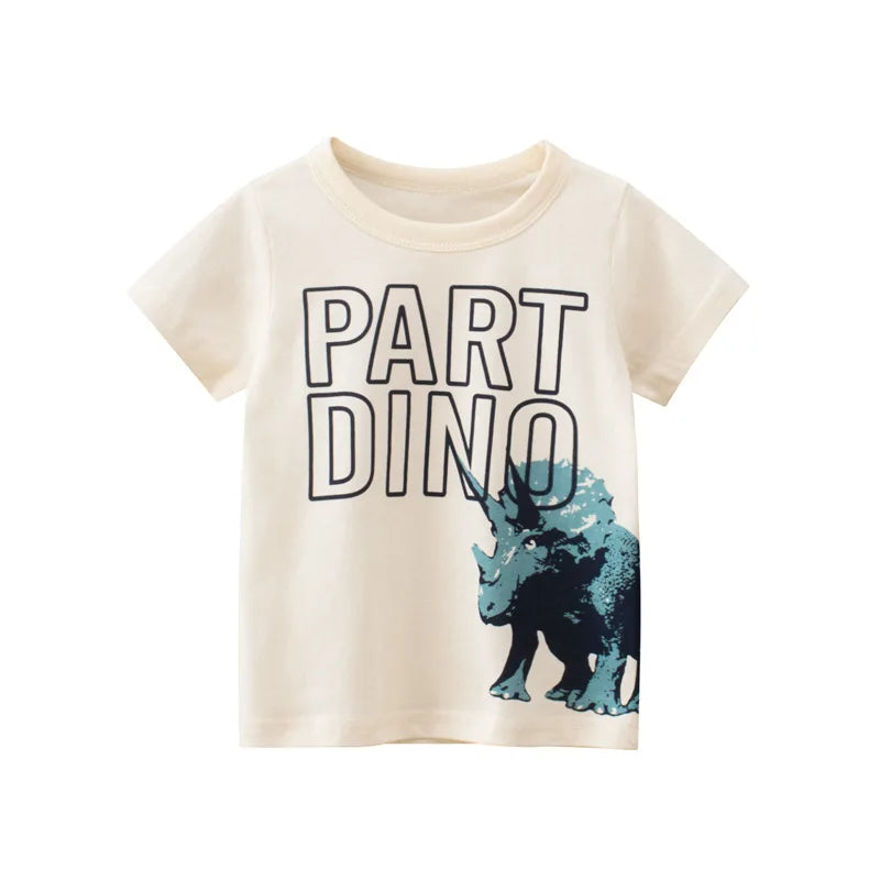 Boys Girls  100% Cotton  T-Shirts Train Bear Cartoon Children