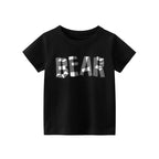 Boys Girls  100% Cotton  T-Shirts Train Bear Cartoon Children