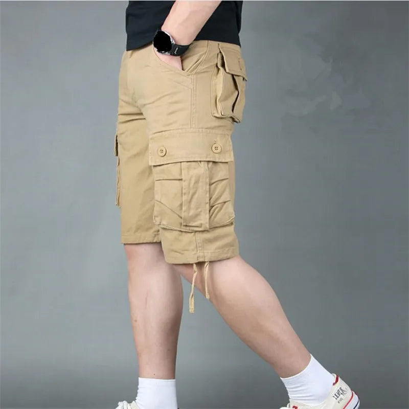 Summer Cargo Shorts Men Camouflage Camo Casual Cotton