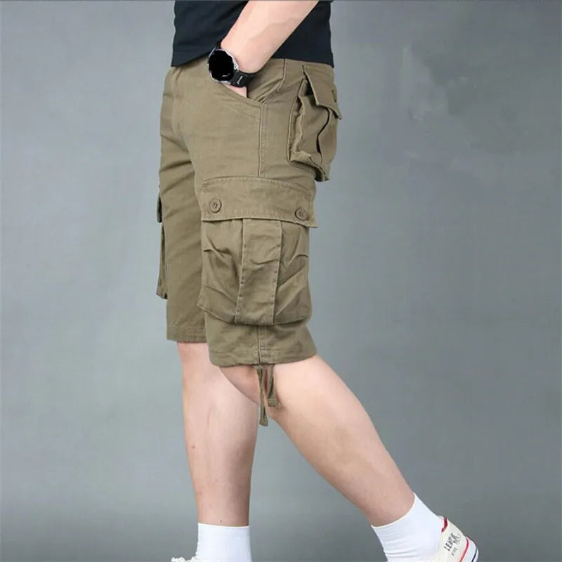Summer Cargo Shorts Men Camouflage Camo Casual Cotton