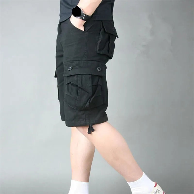 Summer Cargo Shorts Men Camouflage Camo Casual Cotton