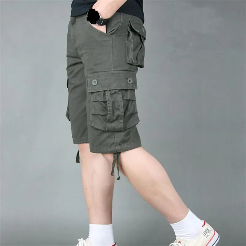 Summer Cargo Shorts Men Camouflage Camo Casual Cotton
