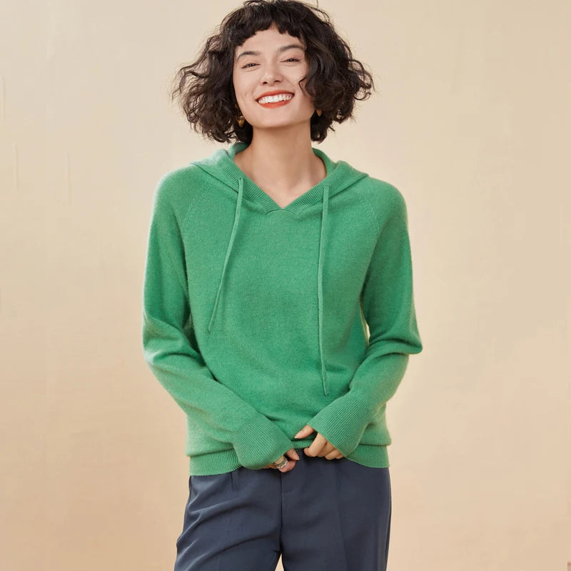 Women's Cashmere Autumn Hoodie – Luxury Comfort in Every Wear