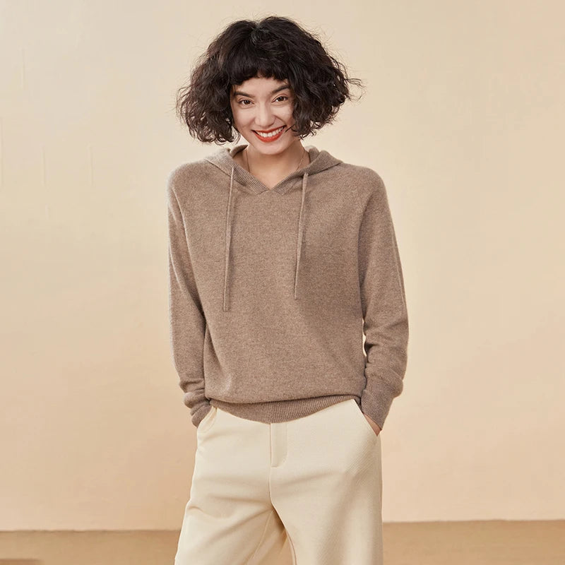 Women's Cashmere Autumn Hoodie – Luxury Comfort in Every Wear