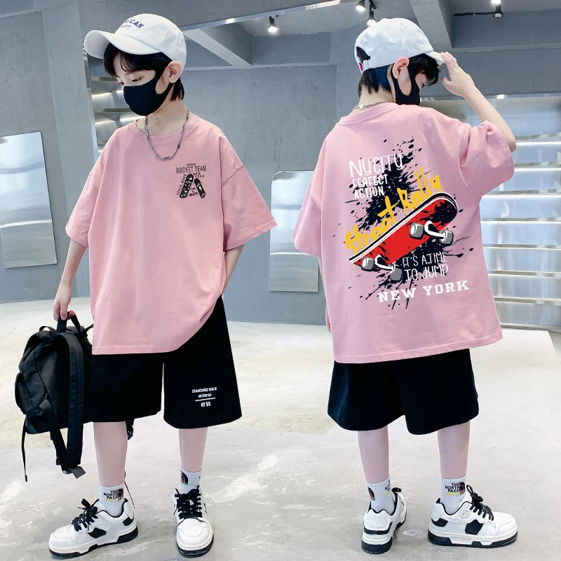 T Shirt 100%Cotton Tops Tees Boys Girls Clothes Short Sleeve T Shirts Children