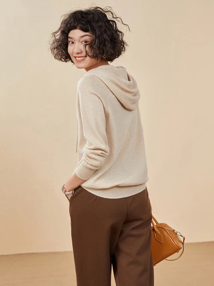 Women's Cashmere Autumn Hoodie – Luxury Comfort in Every Wear