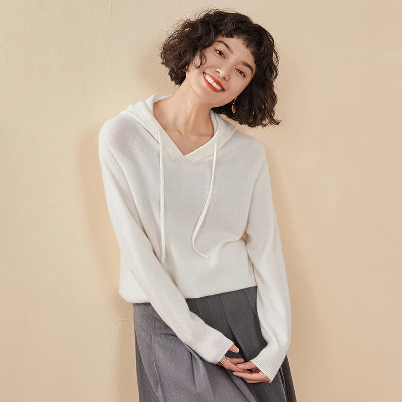 Women's Cashmere Autumn Hoodie – Luxury Comfort in Every Wear