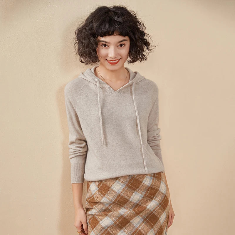 Women's Cashmere Autumn Hoodie – Luxury Comfort in Every Wear