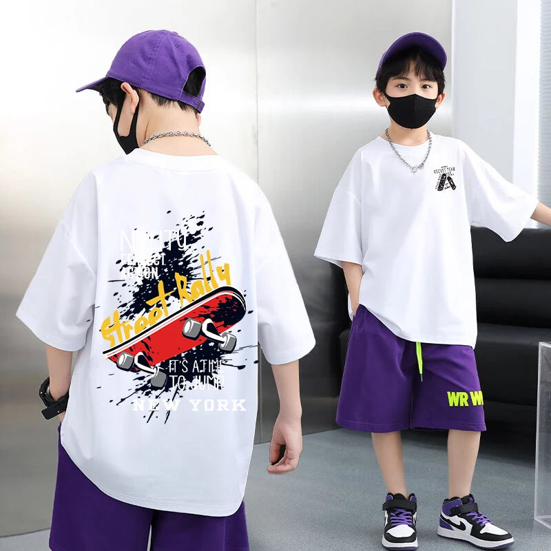 T Shirt 100%Cotton Tops Tees Boys Girls Clothes Short Sleeve T Shirts Children