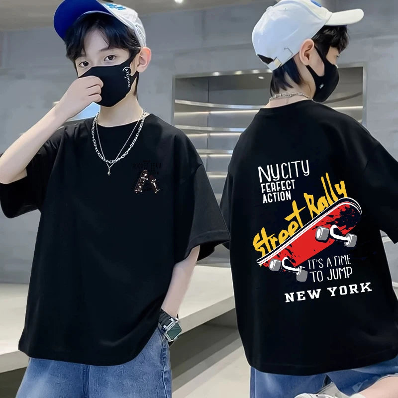 T Shirt 100%Cotton Tops Tees Boys Girls Clothes Short Sleeve T Shirts Children