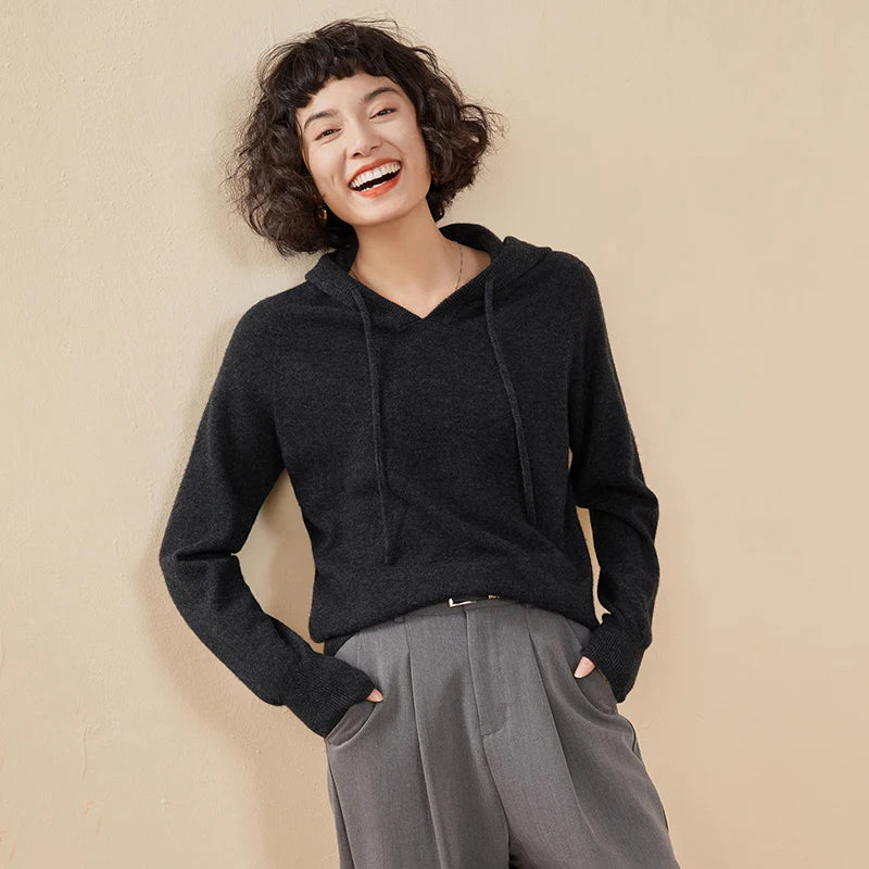 Women's Cashmere Autumn Hoodie – Luxury Comfort in Every Wear