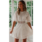 Elegant Women's White Dress Cotton