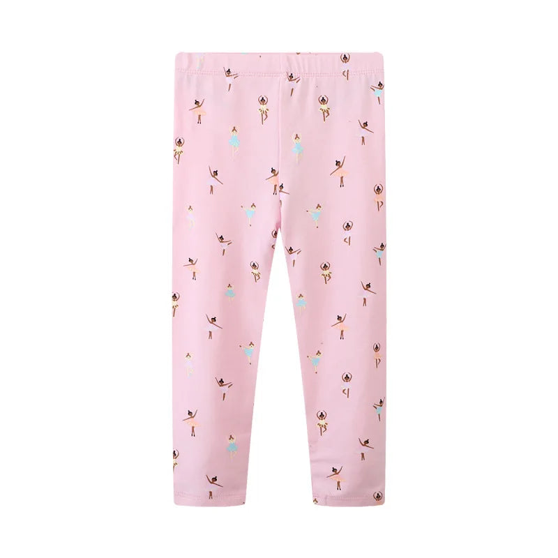 Girls Leggings 100% Cotton Trousers for Kids Comfort Pants With Bee and Flower