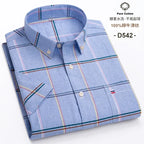 100% Cotton Men Oxford Short Sleeve Summer  Male Shirt Business