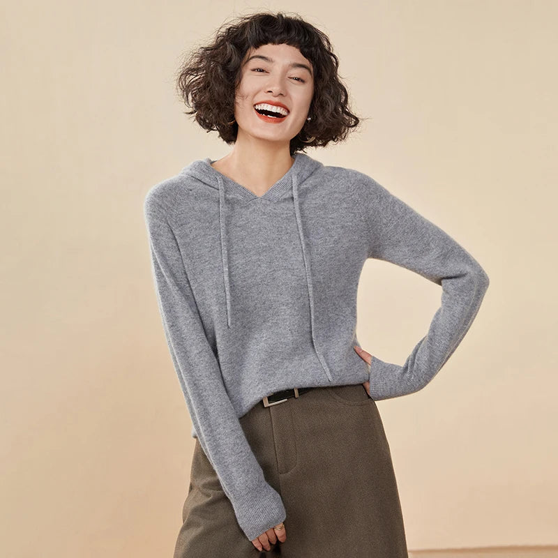 Women's Cashmere Autumn Hoodie – Luxury Comfort in Every Wear