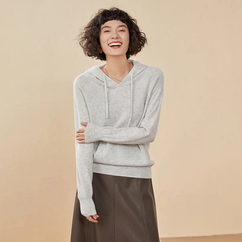 Women's Cashmere Autumn Hoodie – Luxury Comfort in Every Wear