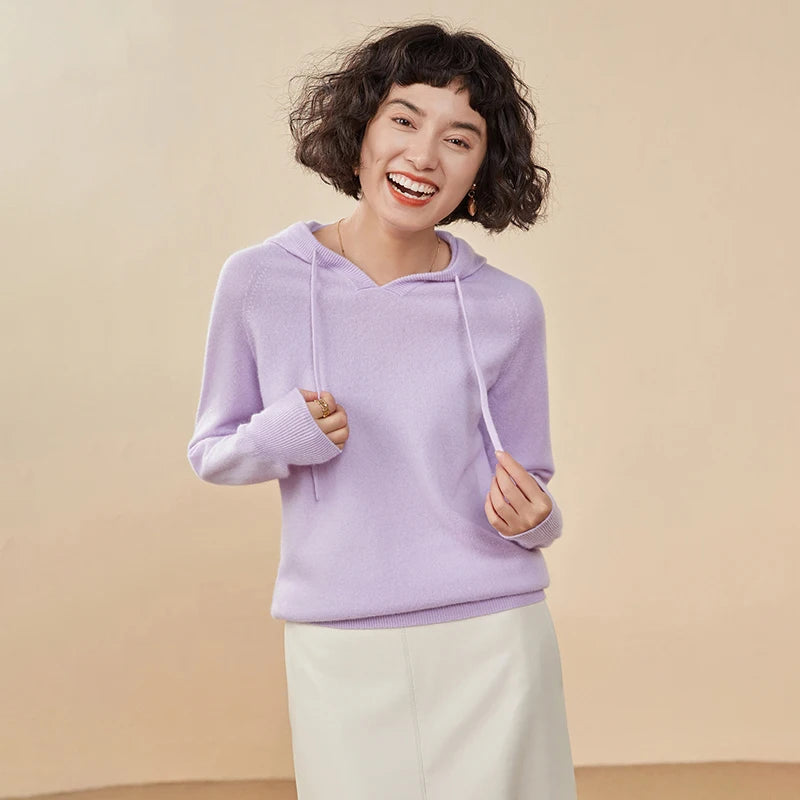 Women's Cashmere Autumn Hoodie – Luxury Comfort in Every Wear
