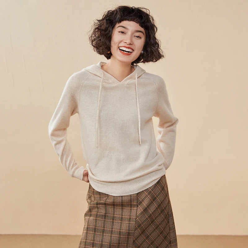 Women's Cashmere Autumn Hoodie – Luxury Comfort in Every Wear