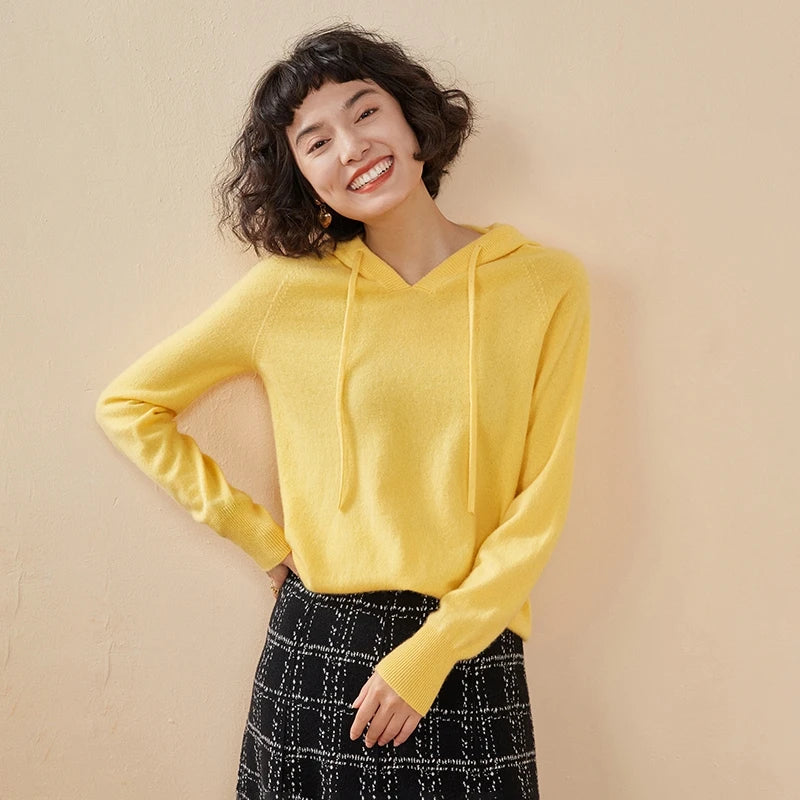 Women's Cashmere Autumn Hoodie – Luxury Comfort in Every Wear