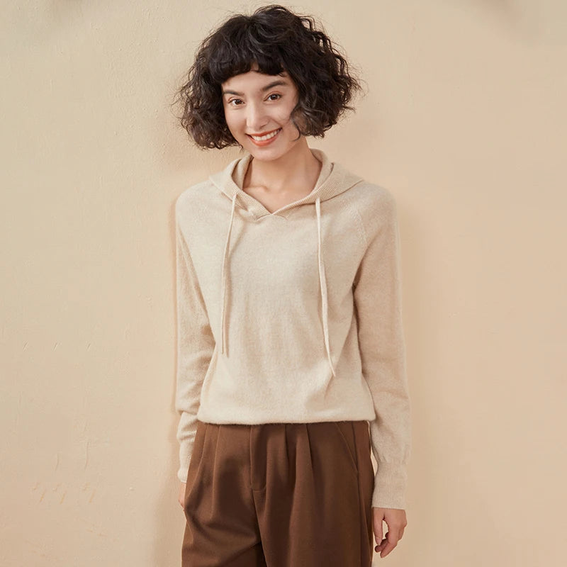Women's Cashmere Autumn Hoodie – Luxury Comfort in Every Wear